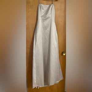 BCBG long satin open back dress